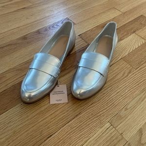 Pull & Bear Women Silver Flats Size 41 EU